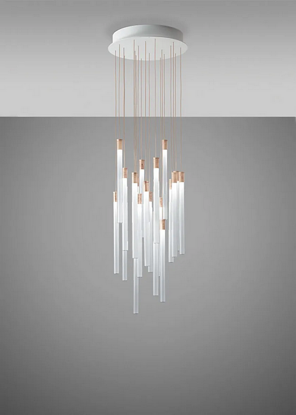 Suspension en verre borosilicaté multispot Fabbian Tooby usine Fabbian de l'Italie. Foto №4