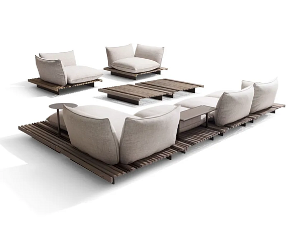 Canapé d'angle modulaire de jardin en tissu Apsara GIORGETTI usine GIORGETTI de l'Italie. Foto №2