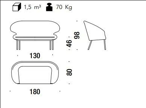 Canapé en cuir Doodle Moroso usine Moroso de l'Italie. Foto №2