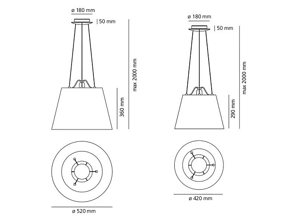 Suspension LED dimmable en aluminium Artemide Tolomeo Mega 0782010A, 0782030A usine Artemide de l'Italie. Foto №5