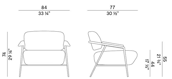Fauteuil en tissu avec accoudoirs Potocco Stay 909 PL 909/PL usine POTOCCO de l'Italie. Foto №4