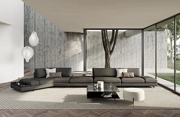 Canapé d'angle en tissu avec housse amovible Frigerio collection Davis Flat usine Frigerio de l'Italie. Foto №15