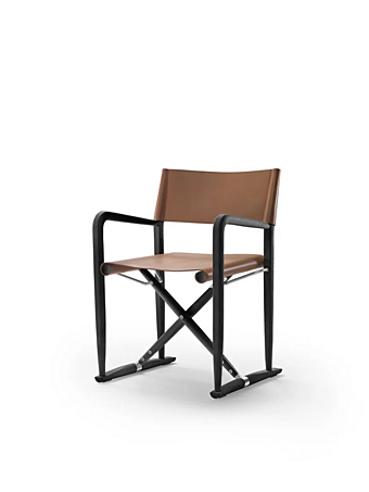 Chaise pliante en cuir tanné Luchino FLEXFORM 02C411 usine FLEXFORM de l'Italie