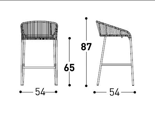 Tabouret en aluminium laqué avec dossier Cricket VARASCHIN 2991, 2994 usine VARASCHIN de l'Italie. Foto №8