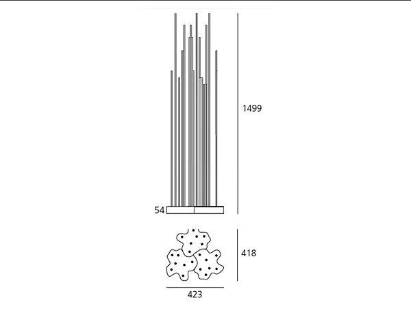 Lampe sur pied en méthacrylate Reeds Artemide T087500, T087800, T087400, T087700 usine Artemide de l'Italie. Foto №14