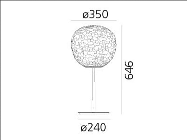 Lampe de table en verre soufflé Meteorite Artemide 1709110A, 1705010A usine Artemide de l'Italie. Foto №3