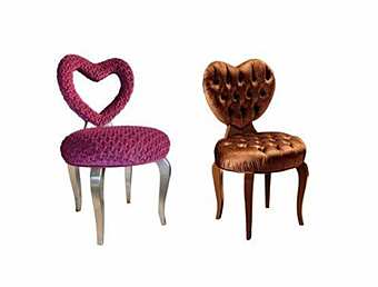 Chaise en velours matelassé Heart Bizzotto Italia