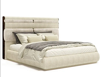 Lit double avec tête de lit rembourrée en tissu Trilogy L Capital Collection Lit double avec tête de lit rembourrée en tissu Trilogy L Capital Collection usine Capital Collection de l'Italie