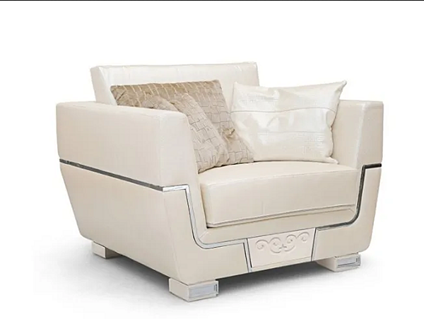 Fauteuil en tissu avec accoudoirs MARZORATI Montecarlo usine MARZORATI de l'Italie. Foto №1