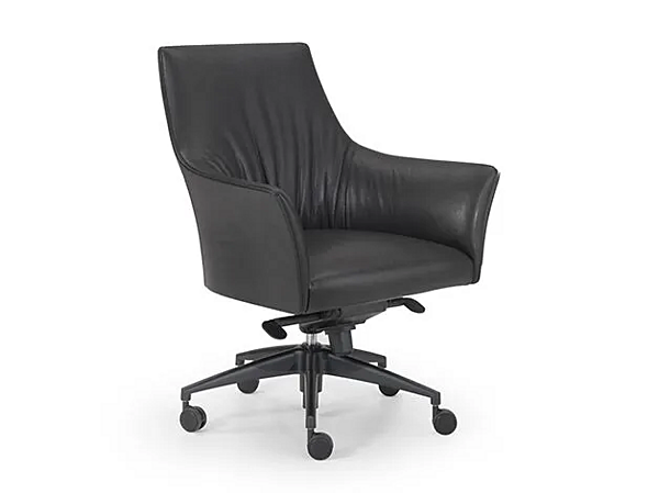 Chaise de direction pivotante en cuir avec roulettes Sella i 4 Mariani usine i 4 Mariani de l'Italie. Foto №5