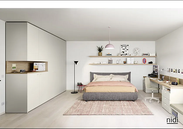 Lit double rembourré avec housse amovible Nidi Roller usine nidi de l'Italie. Foto №3