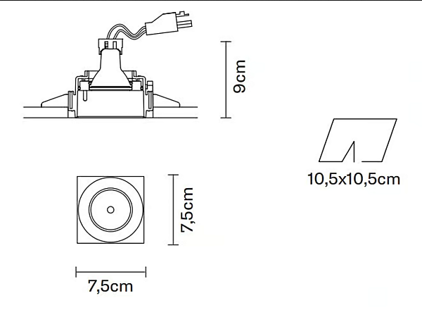 Projecteur encastré en métal Fabbian Tools usine Fabbian de l'Italie. Foto №17