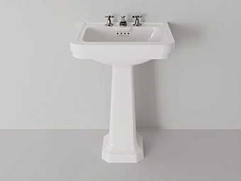 Lavabo rectangulaire en céramique sur piédestal Rockefeller 64 Park Avenue usine Park Avenue de l'Italie