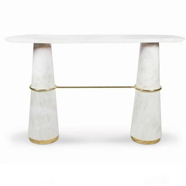 Table console en marbre Estremoz Demilune collection Agra III BRABBU usine BRABBU de l'Italie. Foto №1
