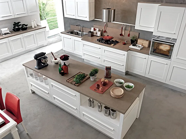 Cuisine avec îlot et poignées intégrées LUBE CUCINE COLLECTION GALERIE 09 usine LUBE CUCINE de l'Italie. Foto №2