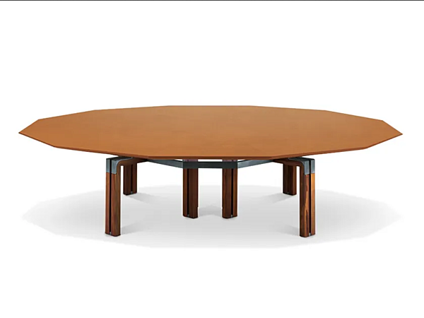Table de réunion ronde en cuir tanné Paso Doble i 4 Mariani usine i 4 Mariani de l'Italie. Foto №1
