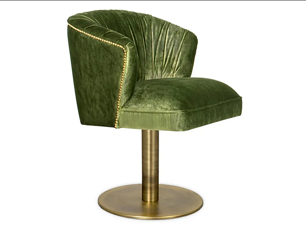 Chaise pivotante en velours avec accoudoirs Nuka II BRABBU usine BRABBU de l'Italie. Foto №1