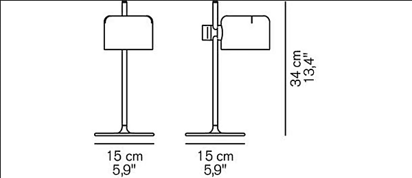 Lampe de table en métal ajustable LED Mini Coupe Oluce usine Oluce de l'Italie. Foto №16