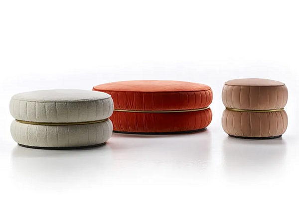 Pouf rond en tissu Lillo Black Tie LIL80 usine Black Tie de l'Italie. Foto №2