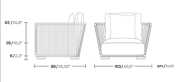 Fauteuil de jardin avec accoudoirs en aluminium KETTAL Grand Bitta KS7003000 usine KETTAL de l'Italie. Foto №3