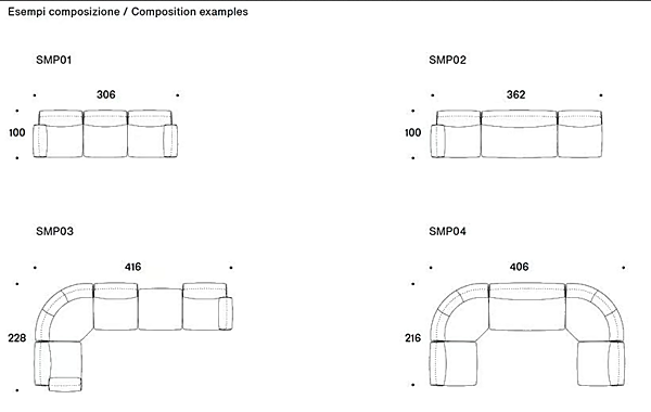 Canapé d'angle en tissu Simposio Saba usine SABA de l'Italie. Foto №16