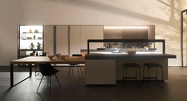 Cuisine en bois d'orme avec tiroir en céramique technique VALCUCINE Genius Loci Tactile usine VALCUCINE de l'Italie. Foto №2
