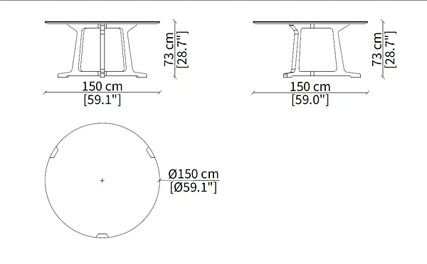 Table ronde en grès porcelaine Arja Frigerio usine Frigerio de l'Italie. Foto №3