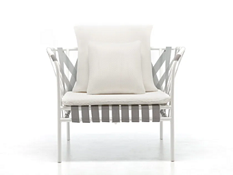 Fauteuil de jardin en aluminium laqué Gervasoni Inout 851 usine Gervasoni de l'Italie