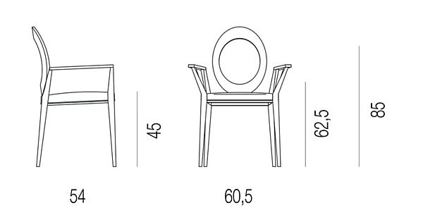 Chaise en bois massif avec accoudoirs Gemma BROSS 1612 usine BROSS de l'Italie. Foto №5