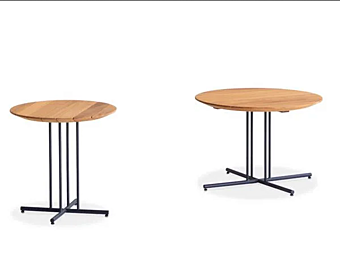 Table d'appoint ronde en iroko et métal Potocco Graphic 955 955/TBC-40-OUT, 955/TBC-60-OUT, 955/TBC-80-OUT