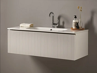 Meuble de salle de bain mural en bois avec tiroirs Gaia Mobili Wave Meuble de salle de bain mural en bois avec tiroirs Gaia Mobili Wave usine GAIA de l'Italie