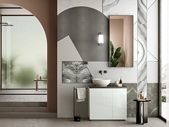Unité de vanité sectionnelle simple avec portes en bois ARTELINEA FUSION AL 600, AL 606 Unité de vanité sectionnelle simple avec portes en bois ARTELINEA FUSION AL 600, AL 606 usine ARTELINEA de l'Italie