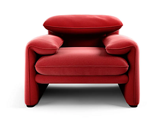 Fauteuil en cuir avec appui-tête Maralunga 50 CASSINA usine CASSINA de l'Italie