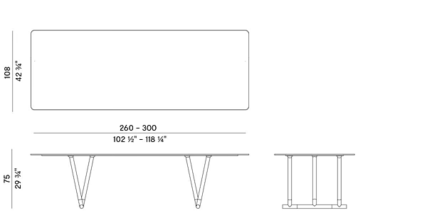 Table rectangulaire en grès porcelainé Pipe 885 TR Potocco 885/TR usine POTOCCO de l'Italie. Foto №4