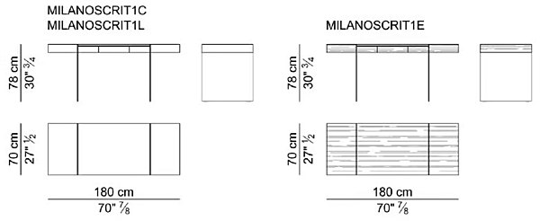 Bureau en bois rectangulaire avec tiroirs Milano I 4 Mariani usine i 4 Mariani de l'Italie. Foto №4