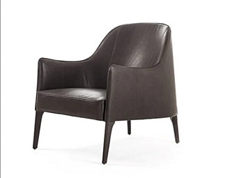 Fauteuil en cuir avec accoudoirs Jackie Frigerio