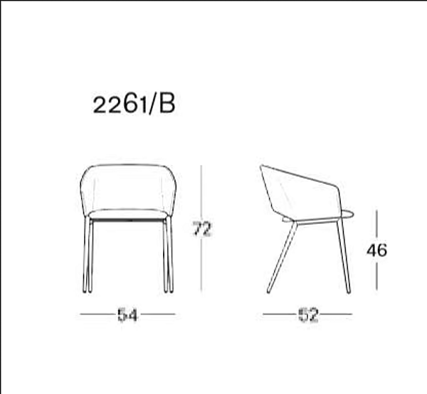 Chaise en tissu Tusa 2261 B Zanotta usine ZANOTTA de l'Italie. Foto №3