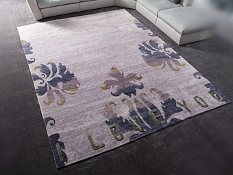 Tapis en soie fait main I Love You ERBA ITALIA