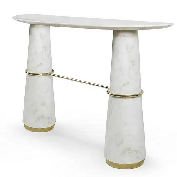 Table console en marbre Estremoz Demilune collection Agra III BRABBU usine BRABBU de l'Italie. Foto №2