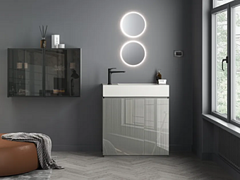 Unité de vanité en cristal sur pied avec lavabo intégré ARTELINEA FUSION AL 603 Unité de vanité en cristal sur pied avec lavabo intégré ARTELINEA FUSION AL 603 usine ARTELINEA de l'Italie