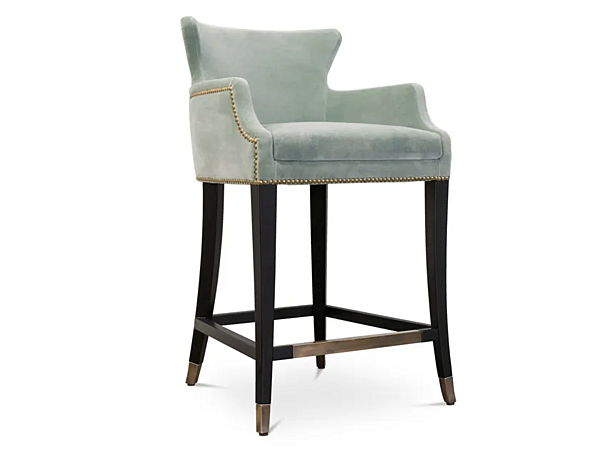 Tabouret haut en velours avec accoudoirs BRABBU collection Dukono usine BRABBU de l'Italie. Foto №1