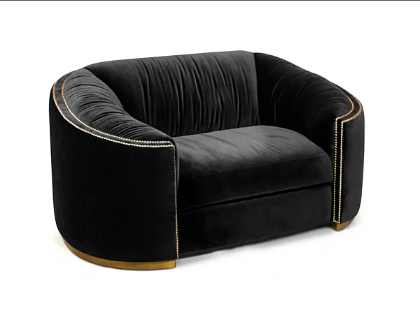 Fauteuil en velours avec accoudoirs BRABBU Wales usine BRABBU de l'Italie. Foto №5