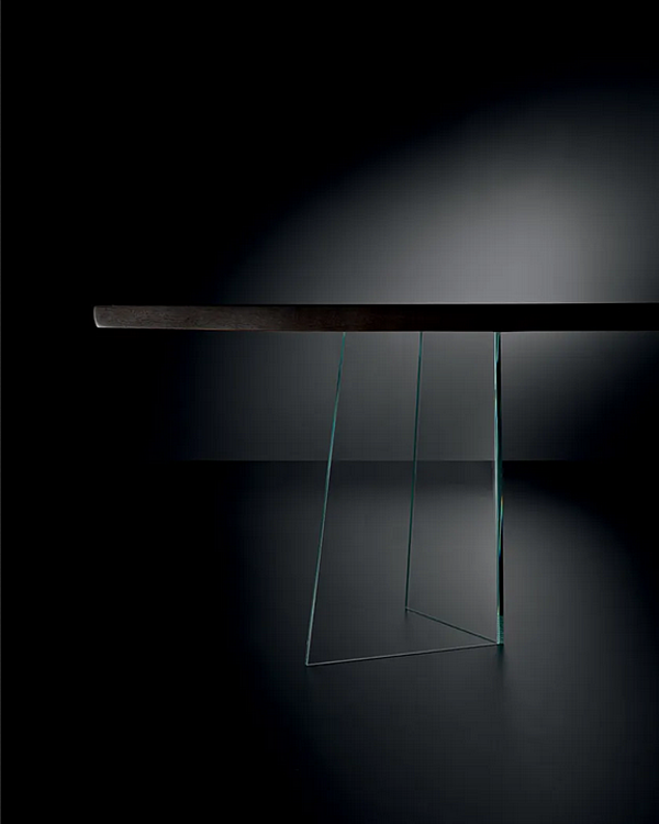 Table rectangulaire en bois massif Vero V en verre ARTE BROTTO L620, V-GLASS usine Arte Brotto de l'Italie. Foto №2