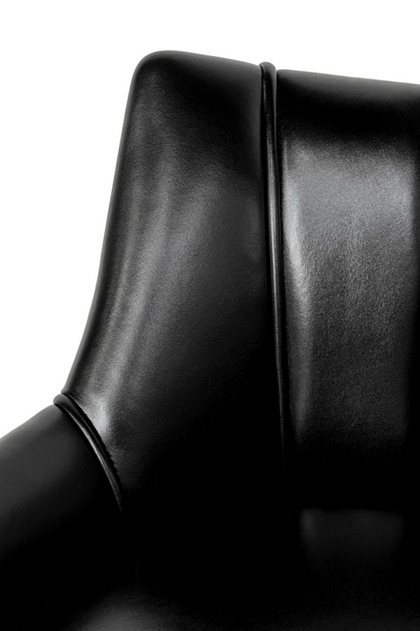 Tabouret en cuir rembourré avec dossier prune BRABBU usine BRABBU de l'Italie. Foto №6