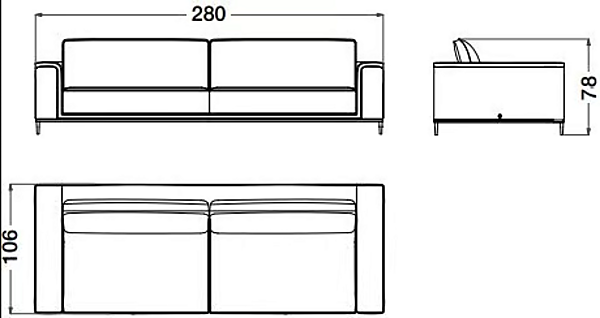 Canapé 4 places en nubuck Starlight CPRN HOMOOD ST770 usine CPRN HOMOOD de l'Italie. Foto №3