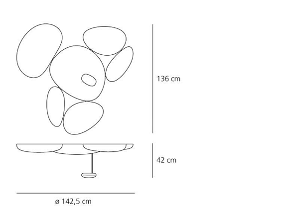 Lampe de plafond en aluminium Skydro Artemide 1245W10A, 1245110A usine Artemide de l'Italie. Foto №9