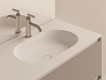 Lavabo oval en surface solide à encastrer AGAPE Undici usine Agape de l'Italie