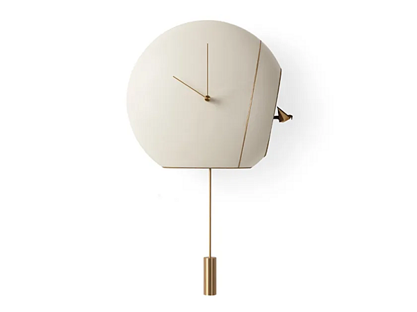 Horloge murale pendule en cuir GIORGETTI avec coucou usine GIORGETTI de l'Italie. Foto №1