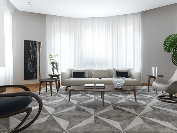 Tapis rectangulaire en soie avec motifs géométriques GIORGETTI usine GIORGETTI de l'Italie. Foto №2