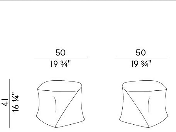 Pouf rembourré en tissu Potocco collection Dance 792 O 792/O usine POTOCCO de l'Italie. Foto №4